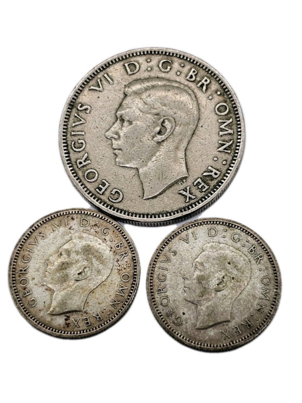 GeorgivsVI D G BR Omn Rex 1947 Coin And Pair Of 1940s Sixpence Lot British WWII